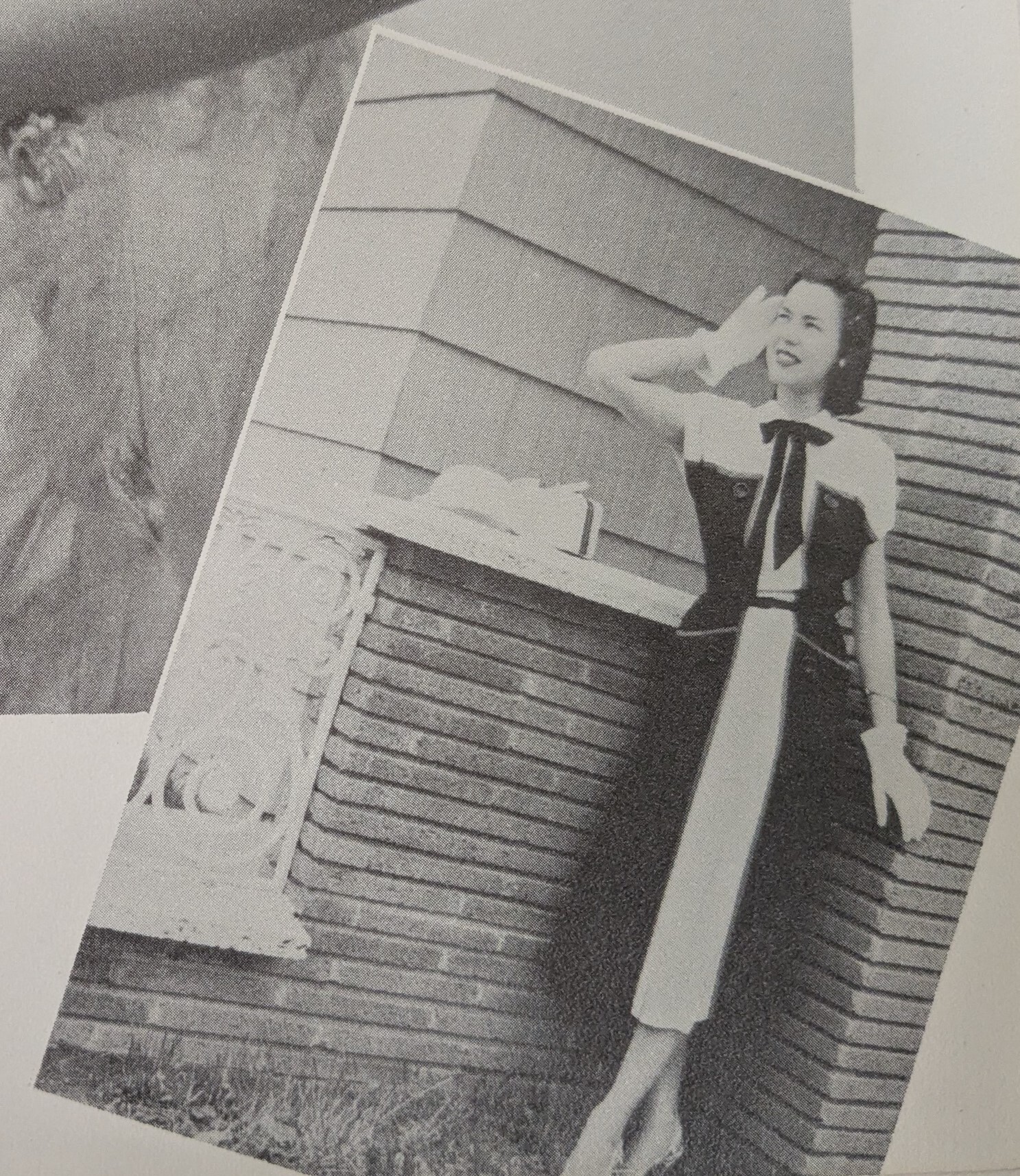 Betty Leake in front of the Baptist Union building.