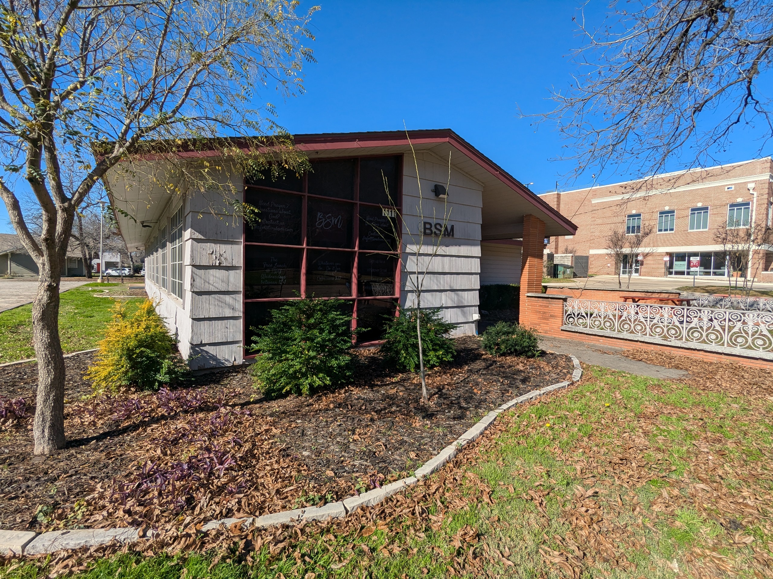 Front of the Baptist Student Union building at 1111 Oakland Street. Front of the Baptist Student Union building at 1111 Oakland Street.